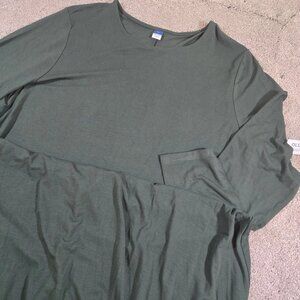 Old Navy Women's Long Sleeve Swing Dress Green Round Neck Size XL NWT